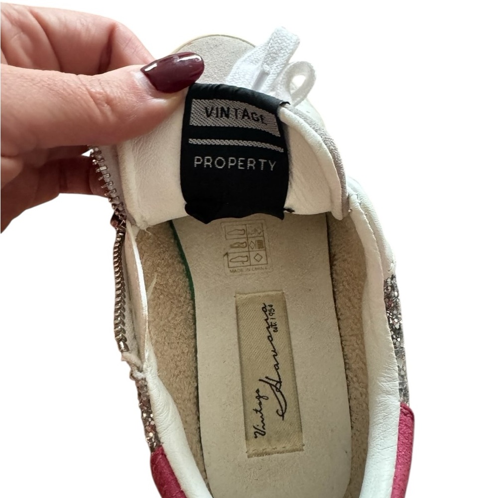 Vintage Havana Girls Glitter Star Sneakers — Silver & Pink | Youth Size 2 - Picture 6 of 7